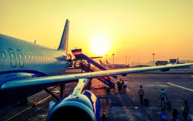 Plane ready to take off